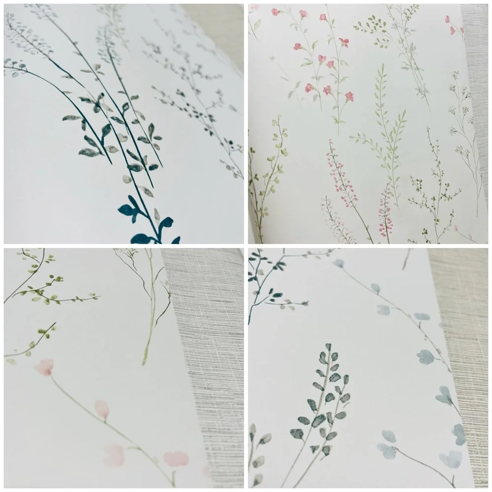 10 Large Floral Patterned Multicolor Wallpaper Sheets Samples DIY Crafts Bundle